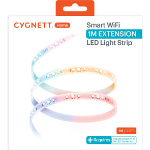 Cygnett 1m Smart WiFi LED Light Strip Extender/Work With Google Assistant, Alexa & Siri