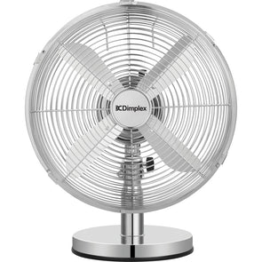 Dimplex 30cm High Velocity Desk Fan/ 4 Metal Blades/ 3 Speed Control/ Oscillating