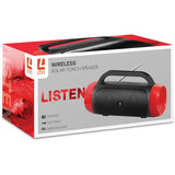 Liquid Ears Wireless Solar Torch Speaker - Red/ FM Radio/ Solar Charging/ LED Light
