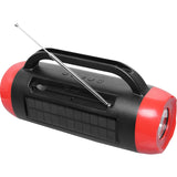 Liquid Ears Wireless Solar Torch Speaker - Red/ FM Radio/ Solar Charging/ LED Light