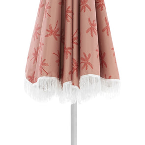 Life! Beach Trend 2.4m Umbrella with tassels/ Huge Height Adjustable Canopy