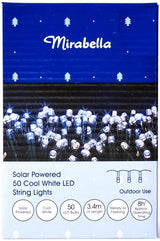 Mirabella Christmas Solar Powered 50 LED String Lights - White - TheITmart