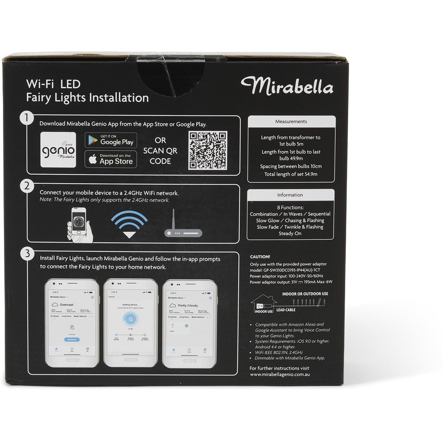 Mirabella Christmas Genio Low Voltage Wi-Fi 500 LED Fairy Lights - Cool White