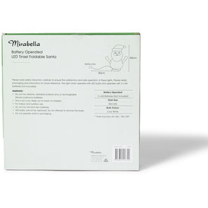 Mirabella Christmas Battery Operated Tinsel Santa Light