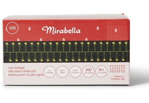 Mirabella Christmas Low Voltage 400 LED Cluster Lights - Warm White