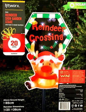 Lytworx Solar Reindeer Sign Garden Stake - 20 LEDs