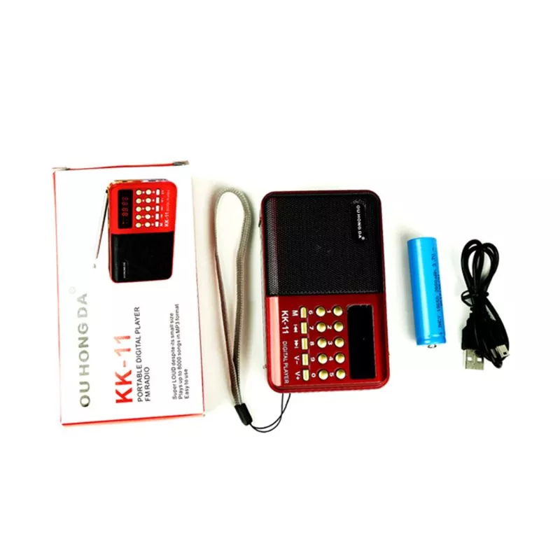 Digital MP3 Player FM Radio USB TF Slot 3W Mini Portable Red