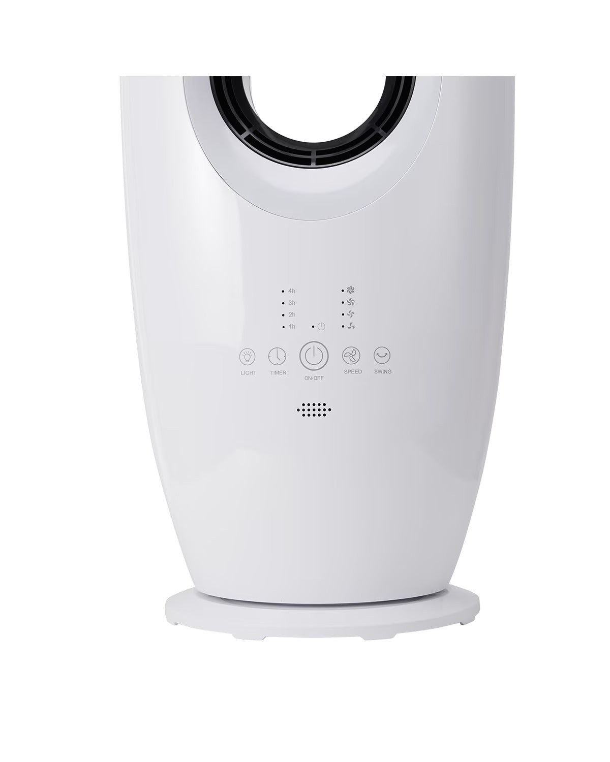 85cm White Floor Standing Bladeless Fan/4 Speed Settings/LED light Function