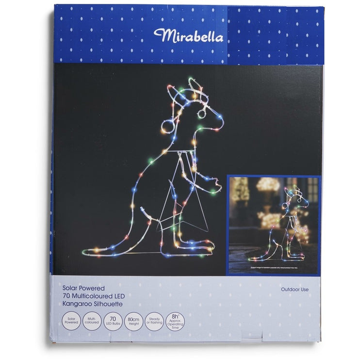 Mirabella Christmas Solar Powered 70 LED Kangaroo Silhouette - Multicoloured