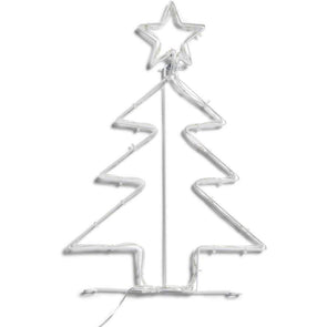 Mirabella Christmas Solar Powered 60 LED Mini Christmas Tree Silhouette