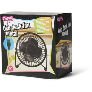 Gizman Metal USB Desk Fan - Black /360 Degrees/ Suitable for Ages 14+ Years