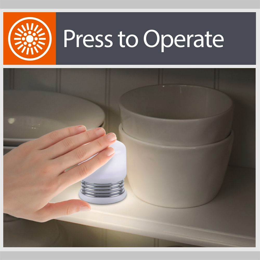 Arlec Magnetic Spring Press Switch Night Light with Batteries / 5 Cool White LED - TheITmart