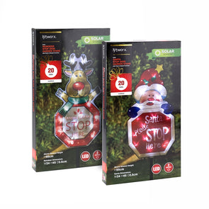 Lytworx 82cm LED Solar Santa Stop Here Garden Stake Light