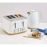 Anko 1.7L Stainless Steel Kettle - White/Black - TheITmart