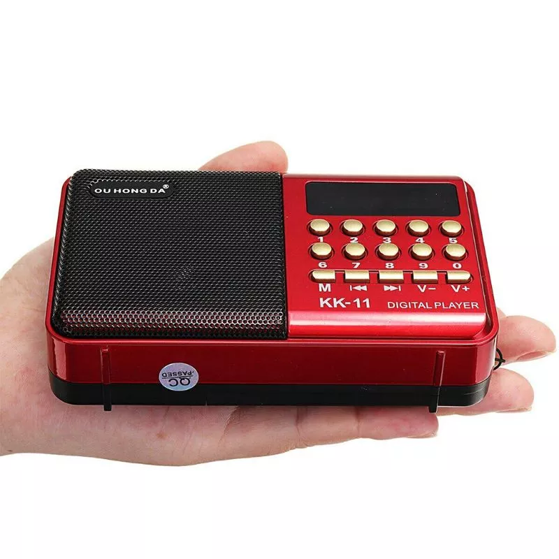 Digital MP3 Player FM Radio USB TF Slot 3W Mini Portable Red
