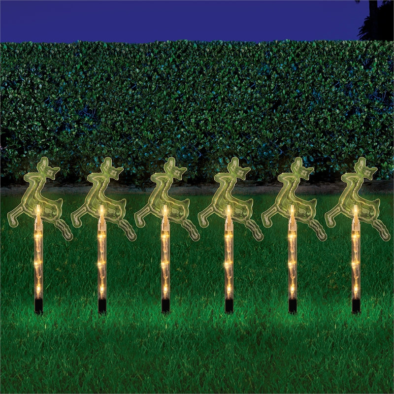 Lytworx 2.7m 40 LED Warm White Reindeer Stakes - 10 Pack