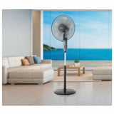 Arlec 40cm Black Pedestal Fan With Remote Control / Oscillating Head - TheITmart