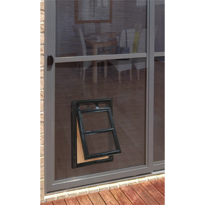 Pillar Products 300 x 400mm Extra Large Flyscreen Pet Door Black/ Magnetic Closure