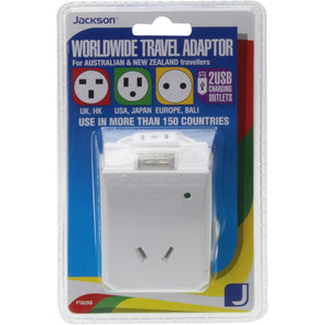 Jackson Universal Travel Adaptor With 2 USB Charge Outlets