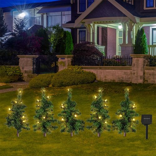 Click Festive Solar LED Stake Tree Branch - Pack of 5