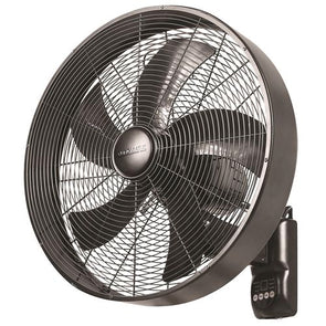 Euromatic 40cm Matte Black Drum Wall Fan / Remote Control/ 3 Speed Setting/ Oscillating