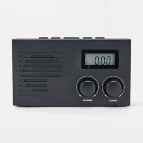 30 Preset Station Black Portable AM/FM Radio with LCD Display