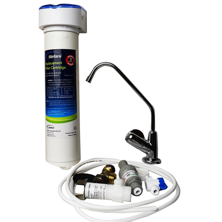 Stefani Under Counter Water Filter Unit Quick Chang 1.0 Micron