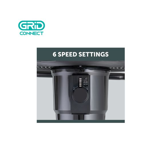 Arlec 45cm Black Grid Connect Smart DC Floor Fan - AFDC4501HA / 6 Speed Setting