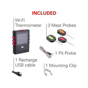 Matador WIFI Wireless Thermometer - 4 Probes/Cook Remotely With Smartphone