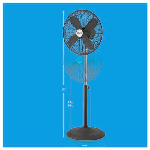 Arlec 40cm Metal Pedestal Fan APF405 - Black - TheITmart