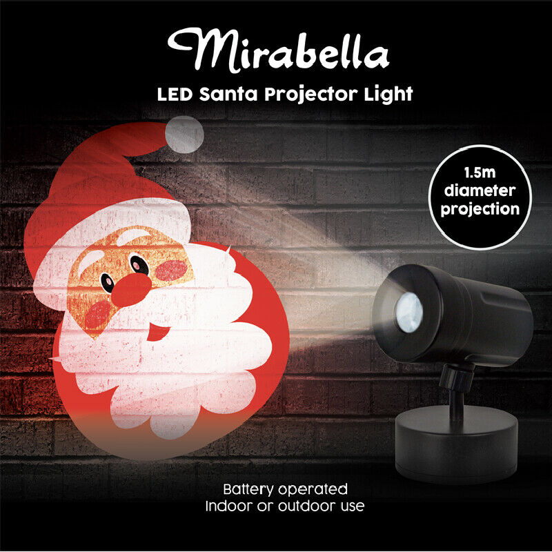 Mirabella Festive Battery Operated Santa Projector/Indoor/Outdoor Projector