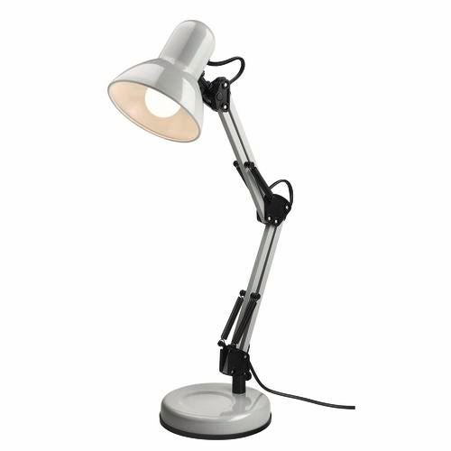 Brilliant XL Grey Flexi Lloyd Desk Lamp/ Cord and Plug with Inline Switch