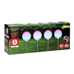 Lytworx Colour Changing Solar Eva Ball Stakes - 4 pack