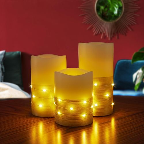 Lytworx Festive Novelty Candle 3 Pack / Gold & Silver