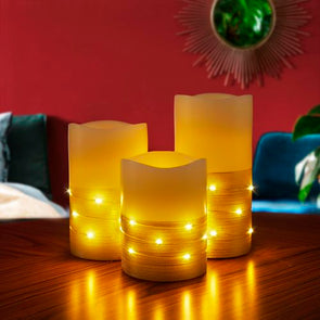 Lytworx Festive Novelty Candle 3 Pack / Gold & Silver