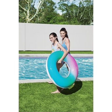 Bestway 91cm Rainbow Inflatable Pool Ring / Safety Valve