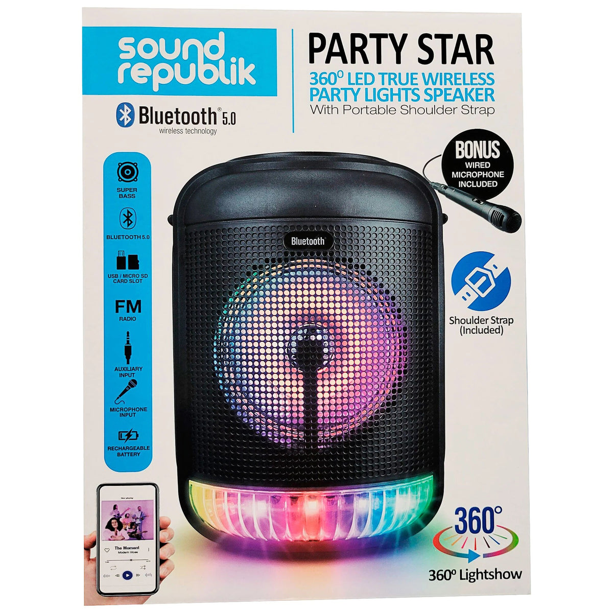 Sound Republic Truly Wireless LED Party Speaker