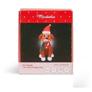 Mirabella 1.2m Christmas Low Voltage Inflatable Dog / White LED