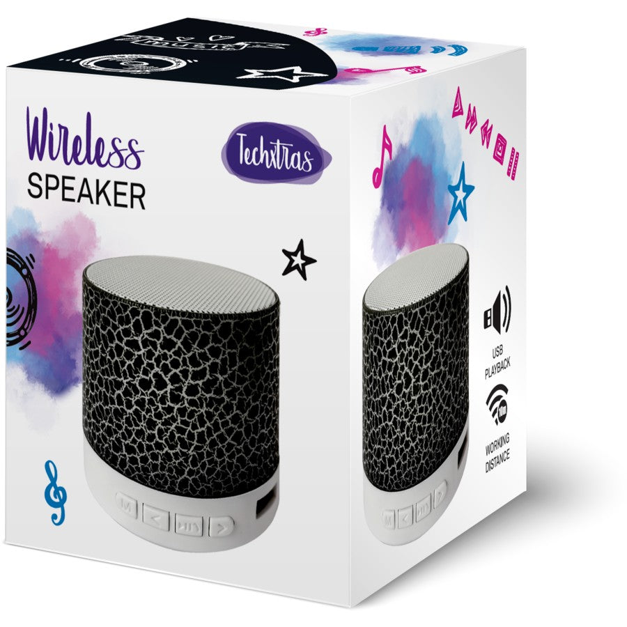 Techxtras Wireless Speaker - Black/ Connects to smart devices wirelessly