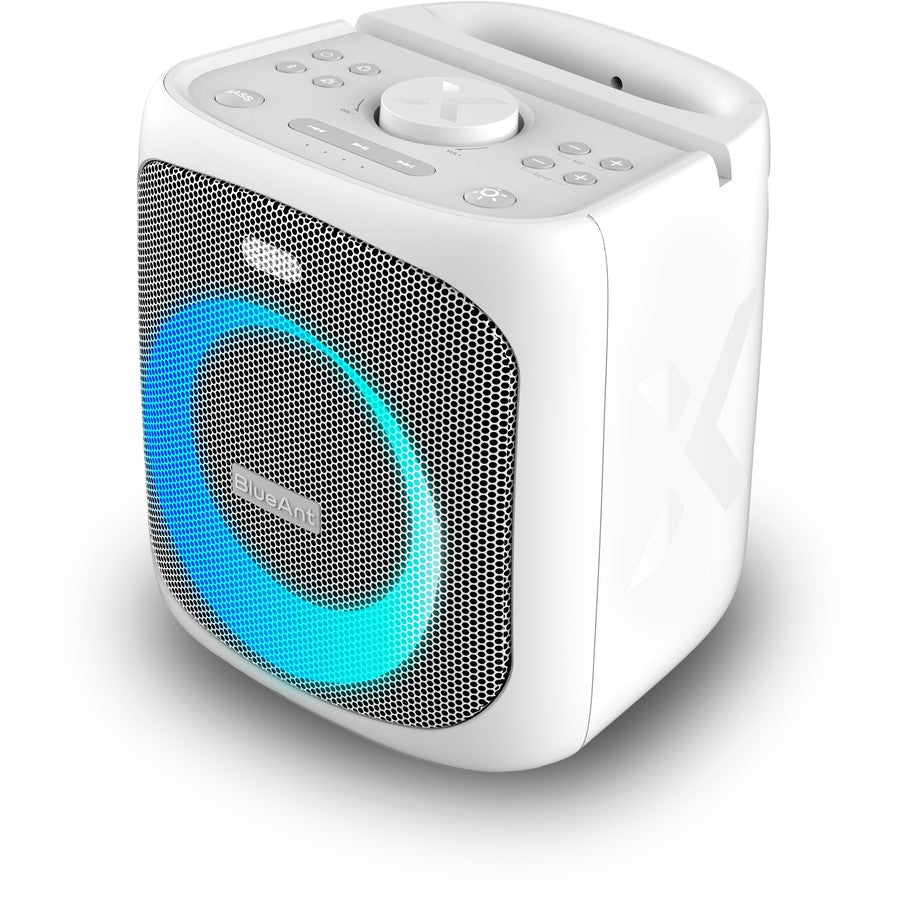 BlueAnt X4 Powerful 50 Watt Bluetooth Party Speaker - White / 5 LED Light Modes