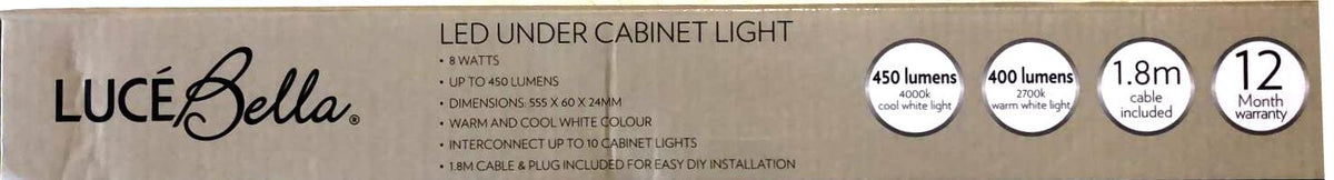 Luce Bella 8W 450 Lumens  Under Cabinet LED Light MLUCL001 - TheITmart