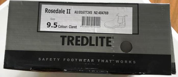 Tredlite Rosedale II Work / Safety Shoes,  Size 9.5 Colour - Claret - TheITmart
