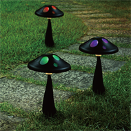 Click Mushroom Solar LED Pathway Light - Black - TheITmart
