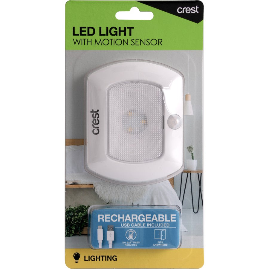 Crest 50 Lumens Rechargeable Compact LED Motion Sensing Light - TheITmart