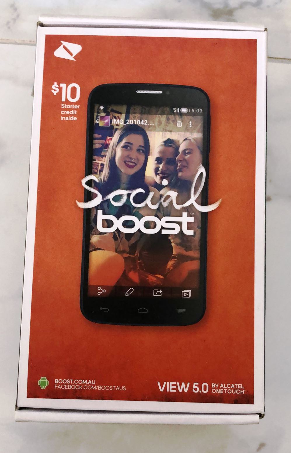Alcatel One Touch Veiw 5.0 7040A Locked to Boost Mobile Phone - Black & White
