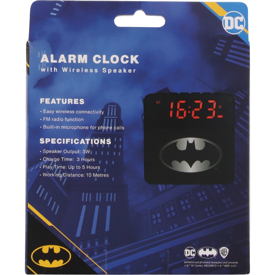 Batman Wireless Alarm Clock Speaker - Black