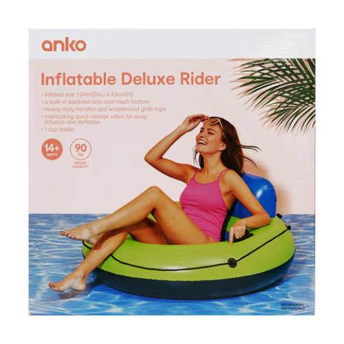 Anko Heavy Duty Inflatable Deluxe Rider with Cup Holder