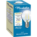 Mirabella LED SES Round 2W Warm White Globe - 2 Pack