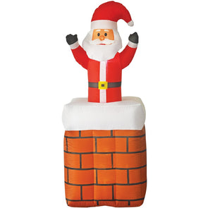 Mirabella Christmas 1.5m Low Voltage LED Motion Inflatable Santa in Chimney