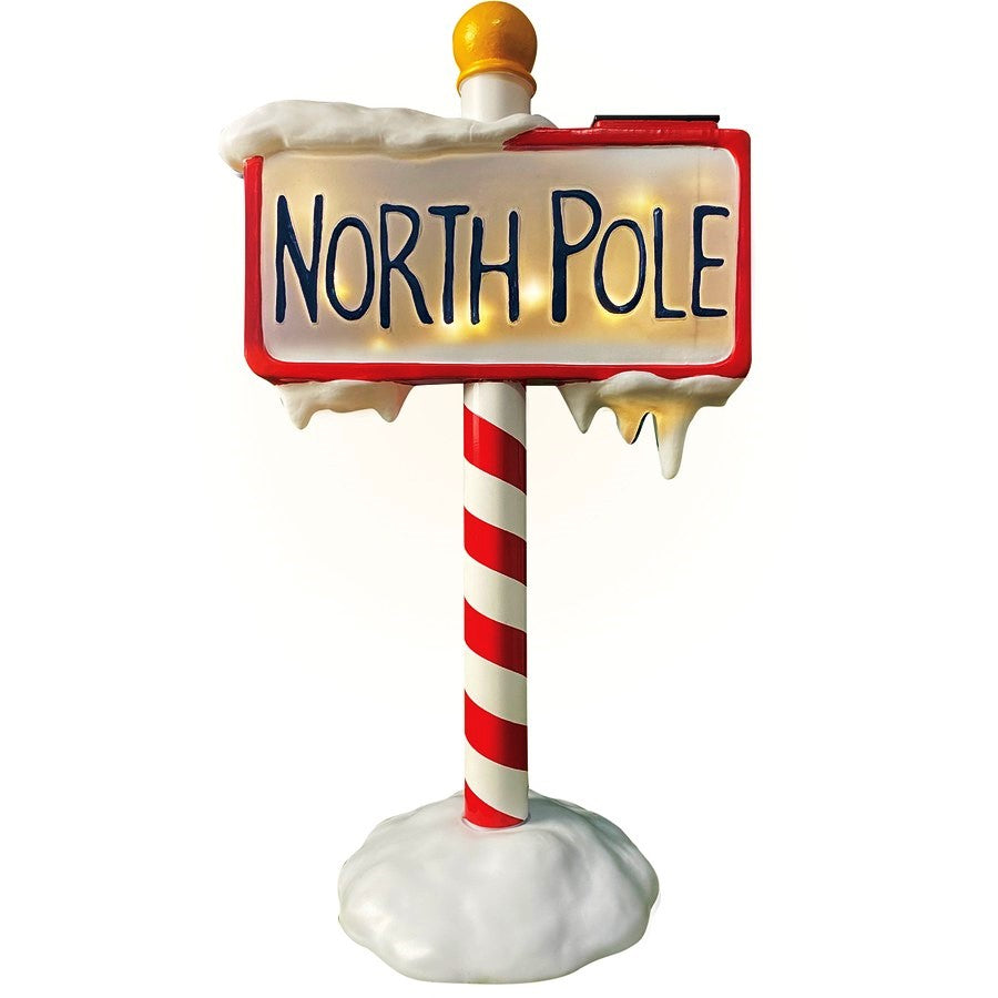 Mirabella Christmas Solar Powered LED North Pole Sign /Warm White 20 LED bulbs